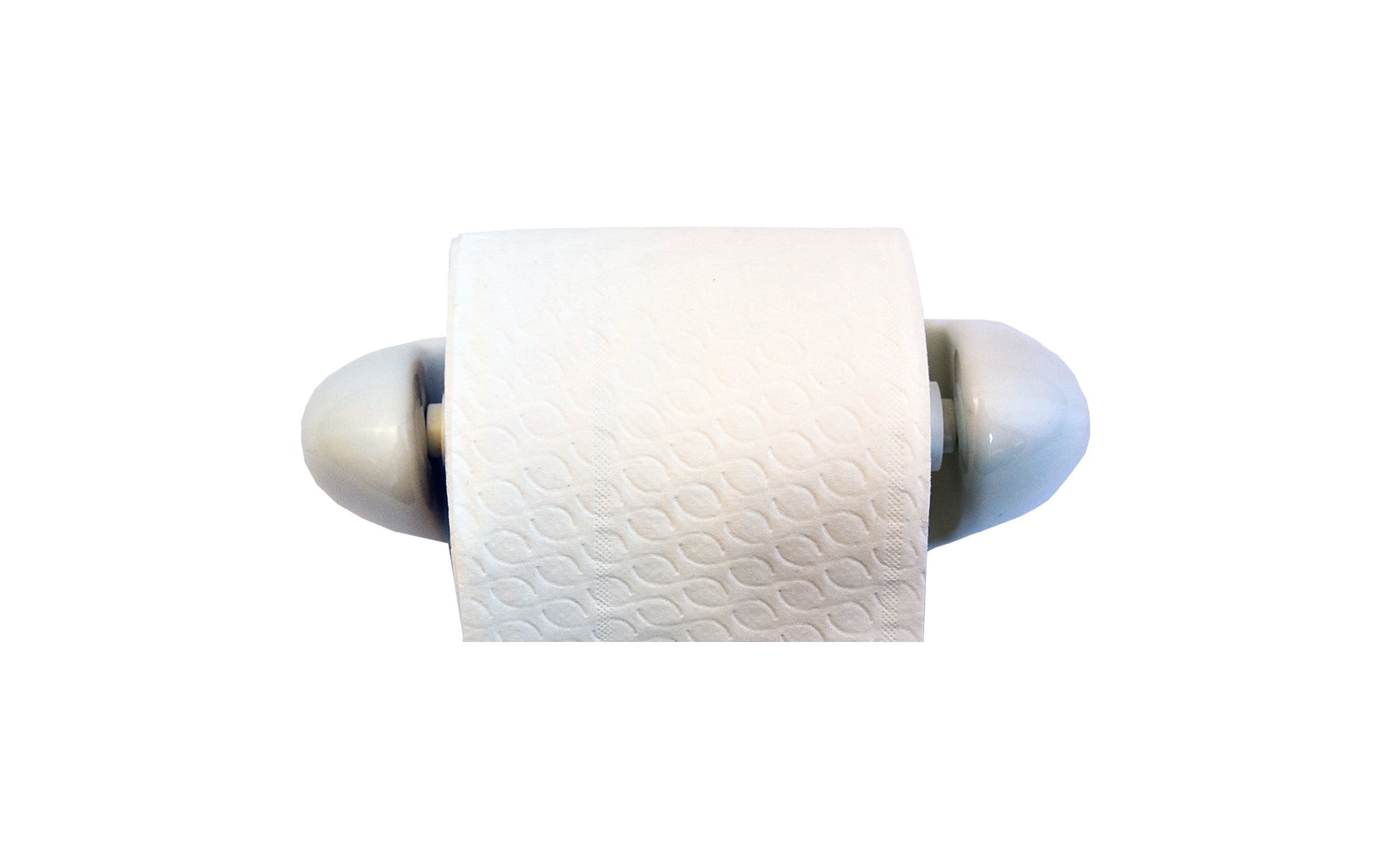 Porcelain toilet roll holder